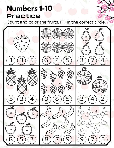 Counting Worksheets for Kindergarten PDF .